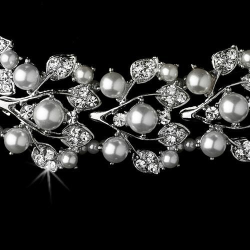 Bridal Wedding Crystal Pearl Fashion Necklace Earrings Jewelry Set Bijoux Majestique Jewelry