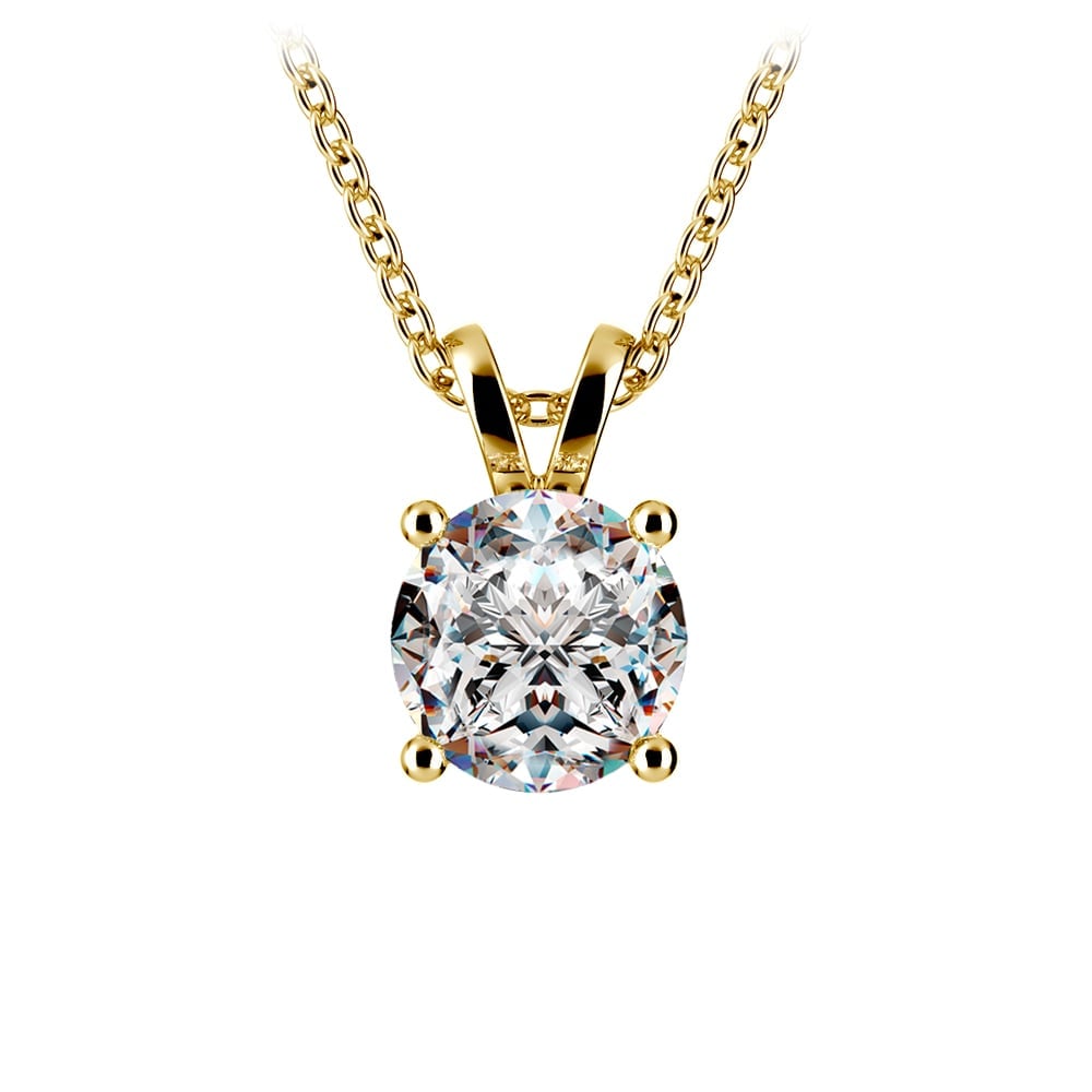 0.5/ 0.75 Ctw Prong Set Round Diamond Pendant In White /Yellow Gold G - VS - New Generation Old Tradition