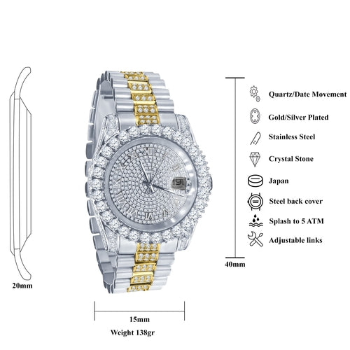Forte Steel CZ Watch | 530301 Bijoux Majestique Jewelry