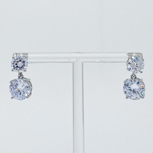 Double Diamond Dangle Earrings Bijoux Majestique Jewelry