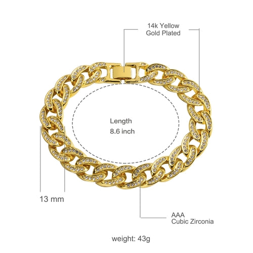 CREW 13MM Cuban Bracelet | 970482 Bijoux Majestique Jewelry