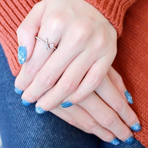 DA145 - High polished (no plating) Stainless Steel Ring with AAA Grade Bijoux Majestique Jewelry