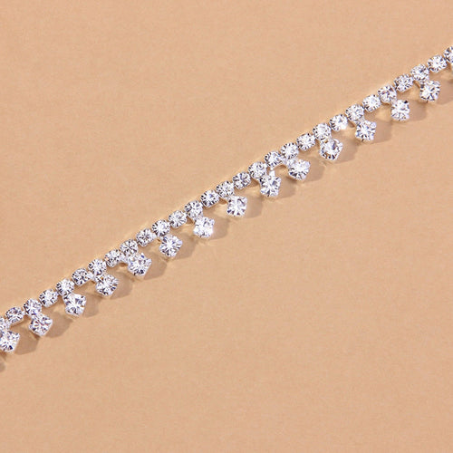 Rhinestone Water Drop Anklet Foot Jewelry for Women Silver/Gold Bijoux Majestique Jewelry