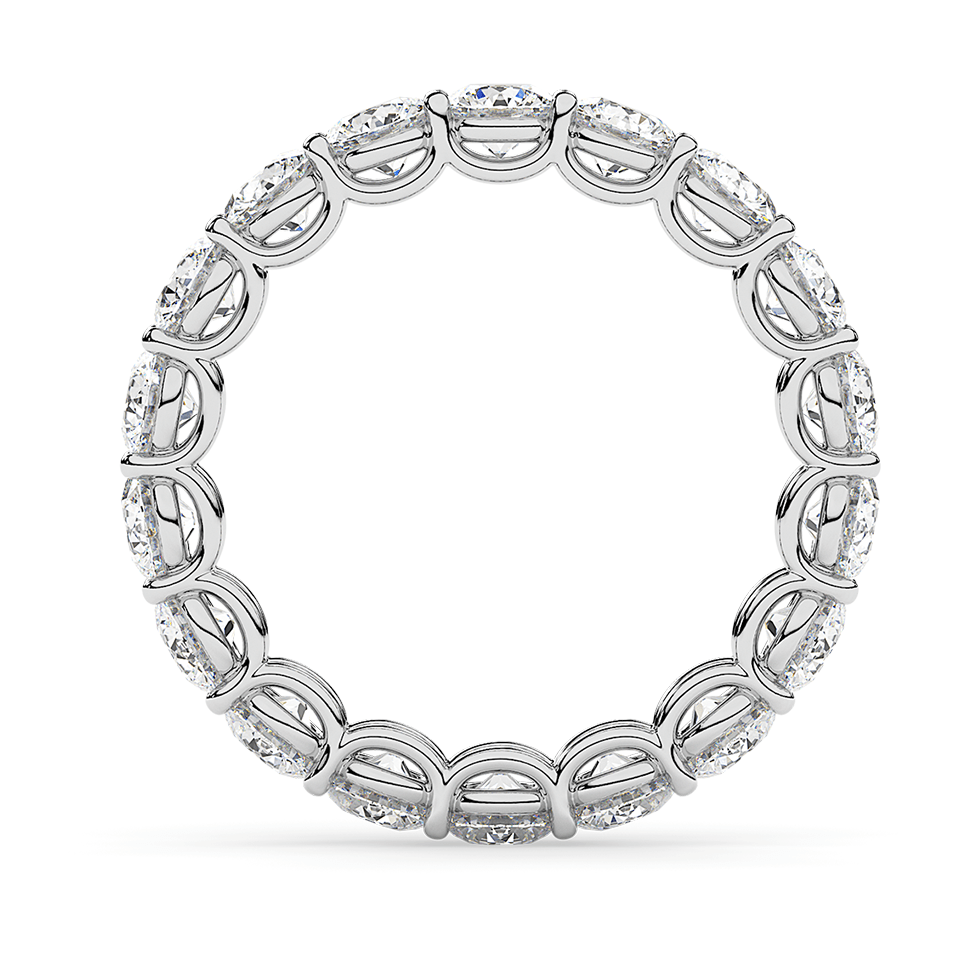AGI Certified 2 CTW Round Lab Grown Diamond Eternity Band in 14K White Gold (F - VS) - Bijoux Majestique Jewelry